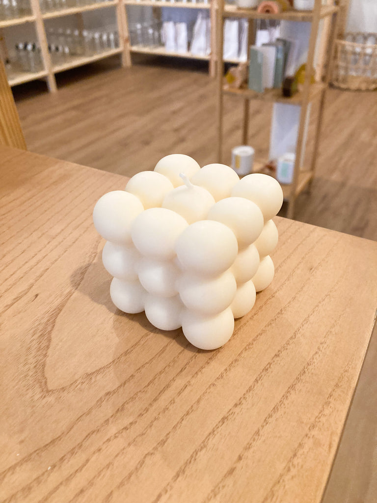 White Bubble Candle - Vanilla