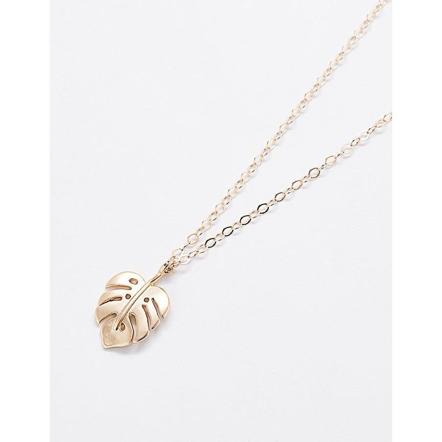 Gold Palm Leaf Necklace