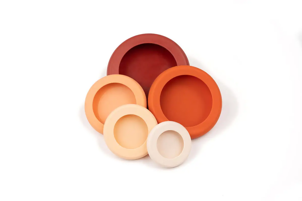 Reusable Silicone Food Savers - 5 Piece Set Terracotta