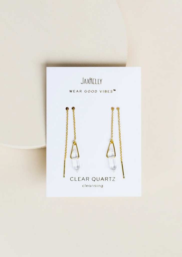 Clear Quartz Threader Earrings