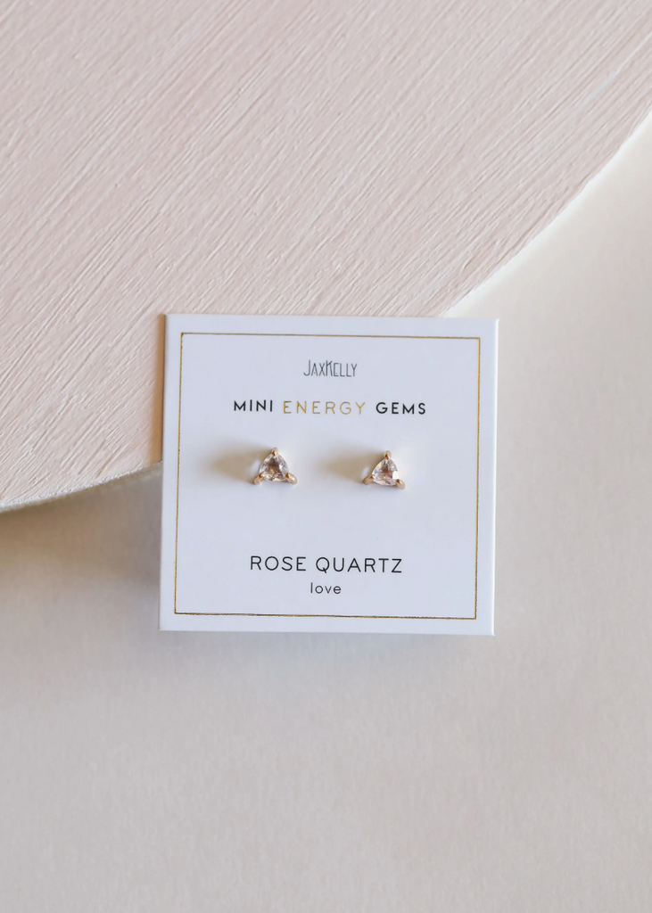 Rose Quartz - Mini Energy Gem Stud Earring